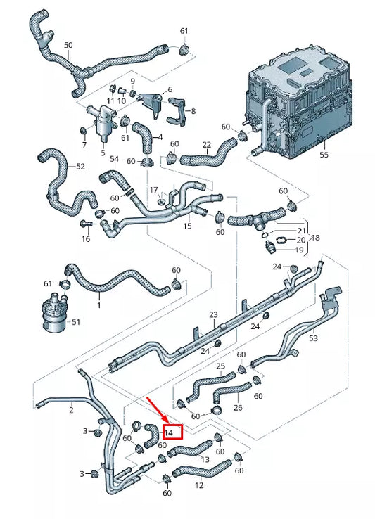 NEW AUDI Q7 4M ENGINE COOLANT HOSE 4M0145562A