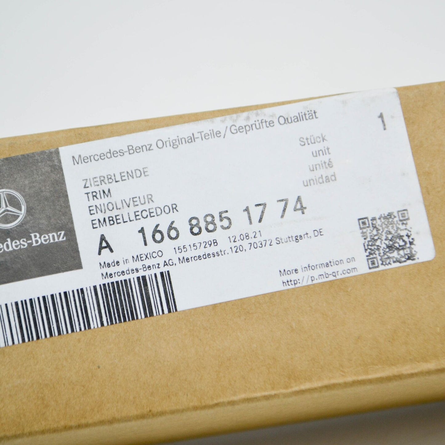 NEW MERCEDES-BENZ M-CLASS W166 FRONT BUMPER LEFT CHROME TRIM A1668851774