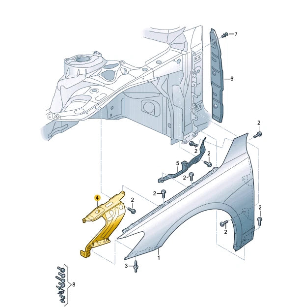 NEW AUDI A7 4K8 FRONT LEFT FENDER HOLDER 4K8821131B