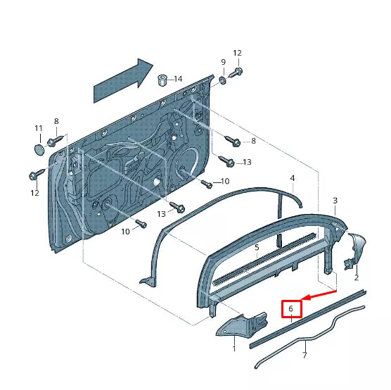 NEW AUDI A3 SPORTBACK 8P FRONT RH INNER WINDOW APERTURE SEAL 8P4837480