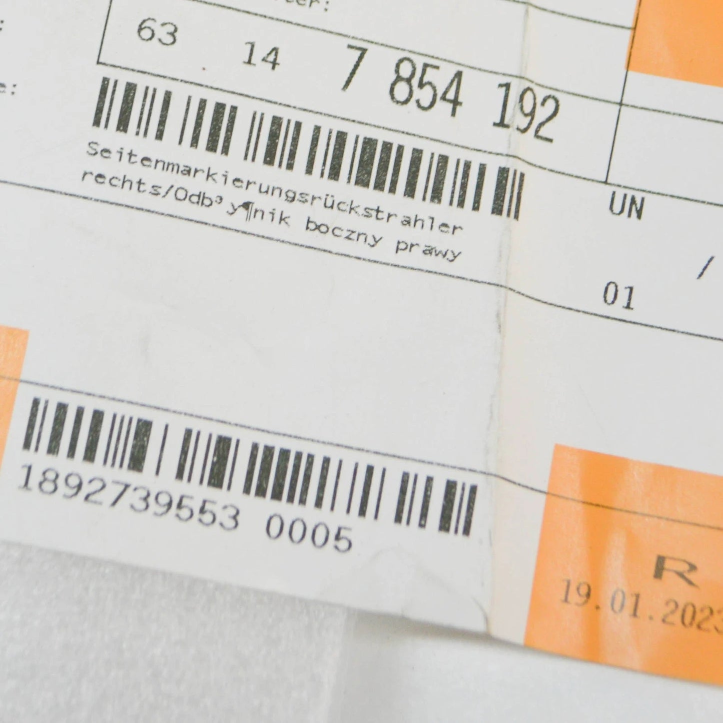 NEW BMW 2 COUPE F22, F87 RIGHT BUMPER REFLECTOR 63147854192 7854192 ORIGINAL