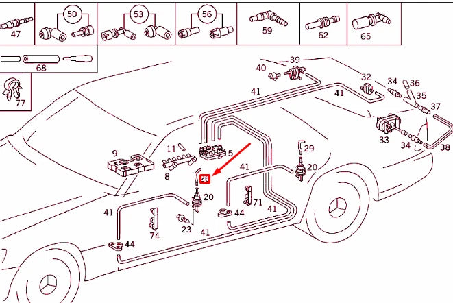 NEW MERCEDES-BENZ S W140 FRONT DOOR VACUUM ELEMENT ROD A1408050274 ORIGINAL