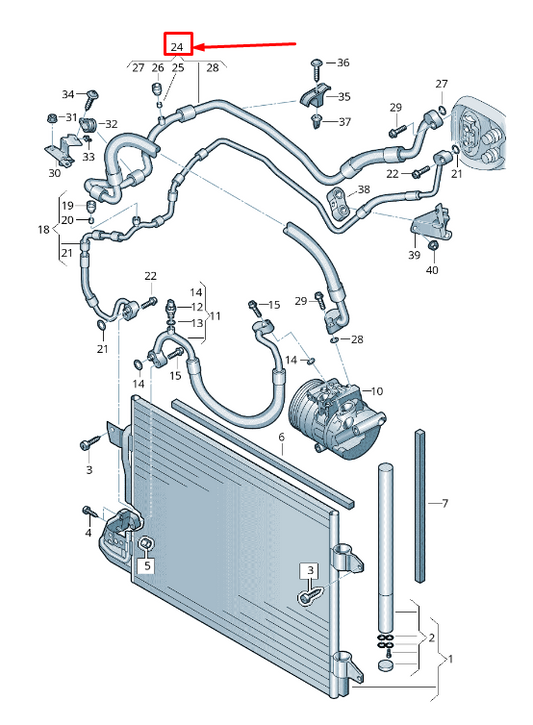 new vw caddy iv sa mk6 a/c refrigerant hose lhd 2k1816743c original