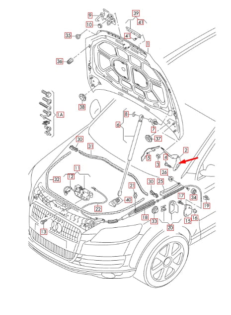 NEW AUDI Q7 4L FRONT RIGHT BONNET HOOD HINGE 4L0823302