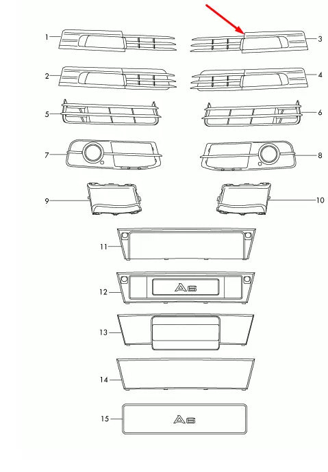 NEW AUDI A6 C6 FRONT BUMPER LEFT FOG LIGHT GRILLE 4F0807681N01C ORIGINAL