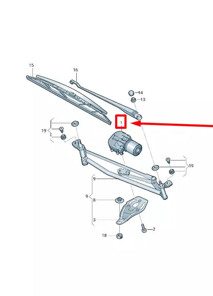 NEW VW POLO 6R FRONT WINDSHIELD WIPER MECHANISM RHD 6R2955023C ORIGINAL