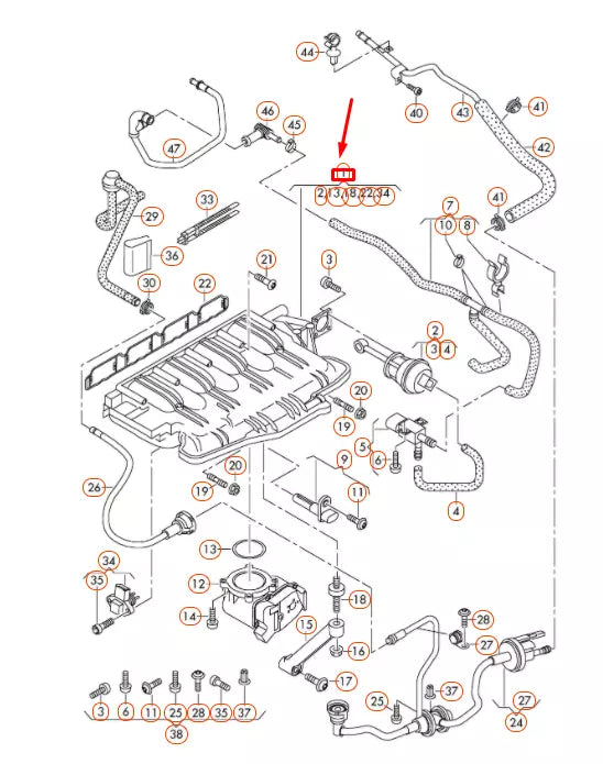 NEW AUDI A4 B8 INTAKE MANIFOLD REPAIR SET 06H198211A ORIGINAL