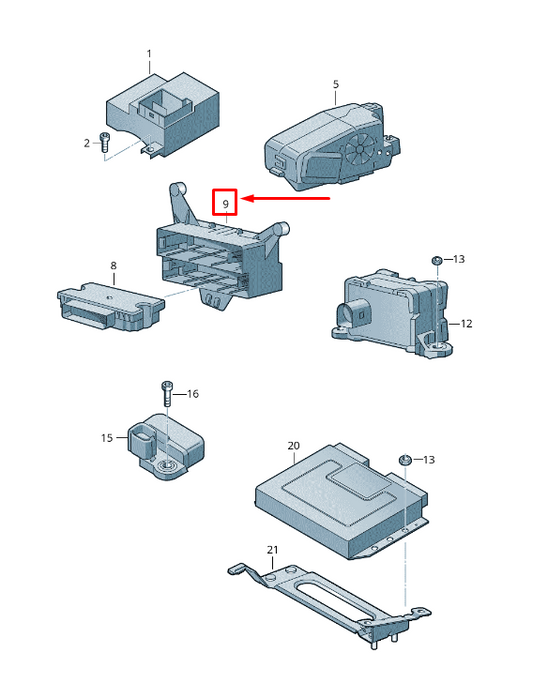 new vw touareg 7p parking aid system control module bracket 7p6907179a original