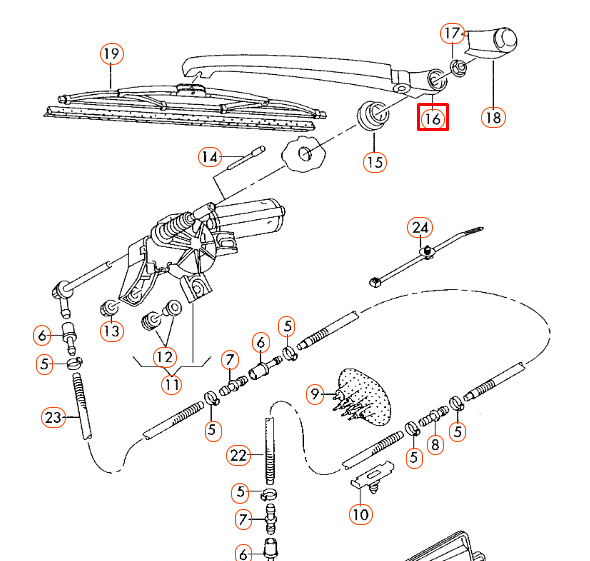 NEW AUDI A6 C6 REAR WINDSCREEN WIPER ARM BLADE 4F9955407 ORIGINAL
