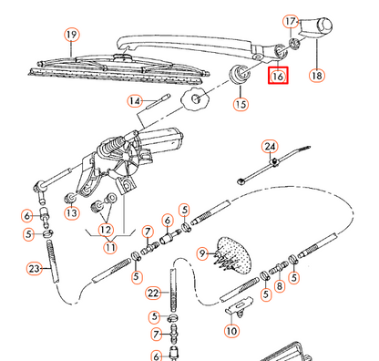 NEW AUDI A6 C6 REAR WINDSCREEN WIPER ARM BLADE 4F9955407 ORIGINAL