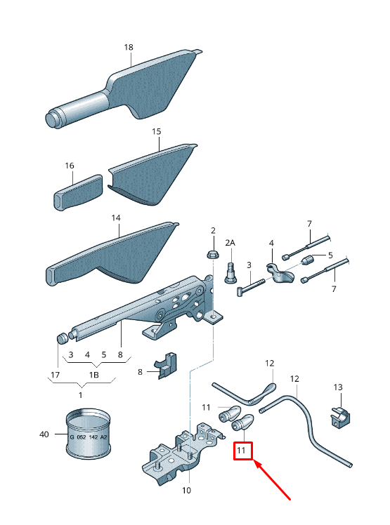 new audi a3 sportback 8p brake cable grommet 1j0711487a original