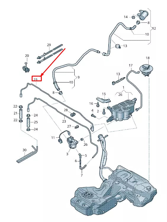 NEW AUDI Q5 8R EVAPORATIVE EMISSIONS SYSTEM BREATHER LINE 8R0201991E