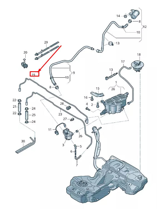 NEW AUDI Q5 8R EVAPORATIVE EMISSIONS SYSTEM BREATHER LINE 8R0201991E