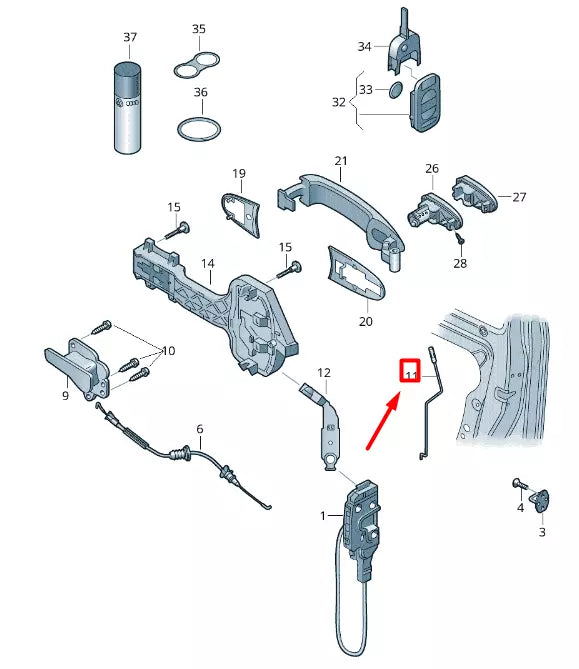 NEW VOLKSWAGEN CRAFTER 2F MK1 FRONT RIGHT DOOR LOCKING BAR 2E0837178