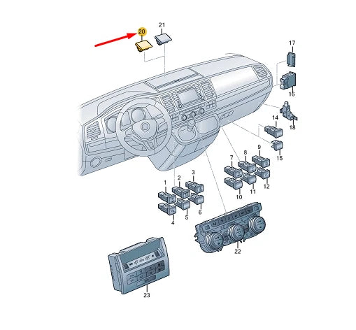 NEW VW TRANSPORTER VI T6 SUN SENSOR 7E0907539A