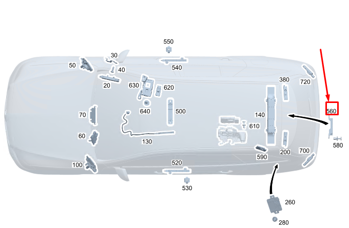 new mercedes-benz c w206 rear center keyless entry antenna a2239052300 original