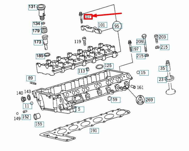 NEW MERCEDES-BENZ S W140 CAMSHAFT HOUSING BEARING CAP BOLT A6060160271 ORIGINAL