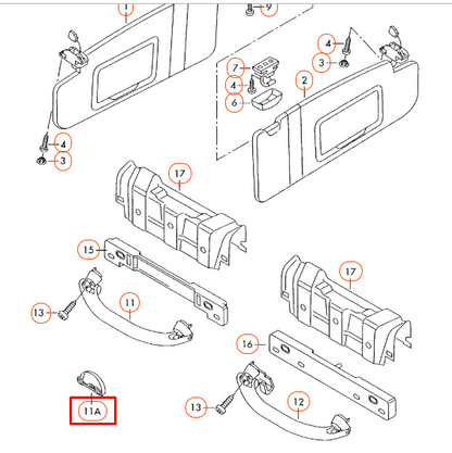 NEW VOLKSWAGEN BORA 1J INTERIOR SUN GLASSES HOLDER 1J0857465 Y20 ORIGINAL
