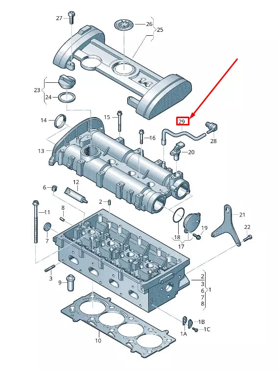 NEW VW GOLF VI 5K MK6 ENGINE VENT HOSE 03C103560F ORIGINAL