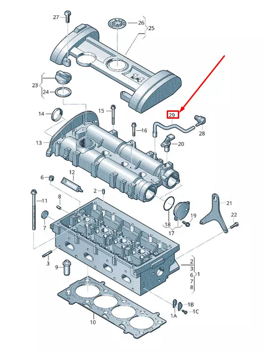 NEW VW GOLF VI 5K MK6 ENGINE VENT HOSE 03C103560F ORIGINAL
