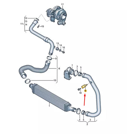 NEW AUDI Q5 80A AIR CHARGE TEMPERATURE SENSOR 06B905379G