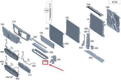 new mercedes-benz w206 c43 amg engine radiator support frame a2905040000