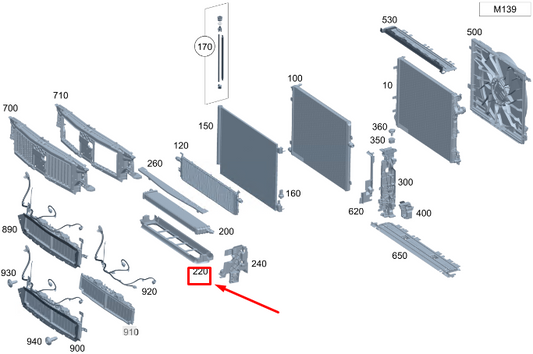 new mercedes-benz w206 c43 amg engine radiator support frame a2905040000