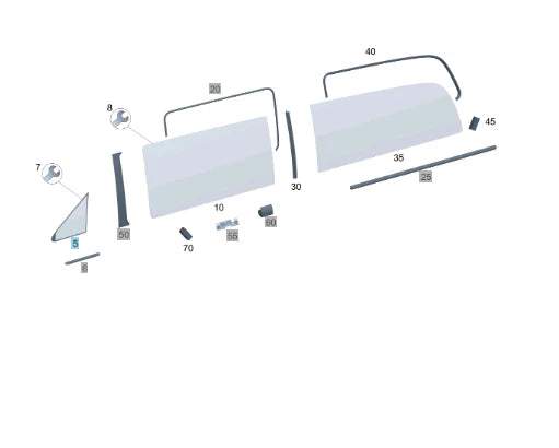 NEW MERCEDES-BENZ VITO TOURER W447 FRONT RIGHT DOOR WINDOW A4476730405