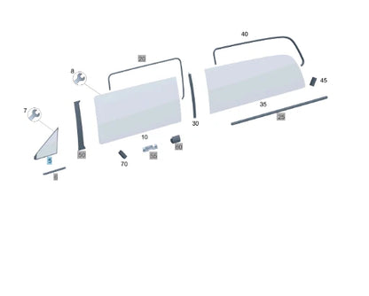 NEW MERCEDES-BENZ VITO TOURER W447 FRONT RIGHT DOOR WINDOW A4476730405