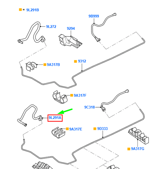 new ford focus mk2 fuel pipe 1429125 6m51-9b337-ba original