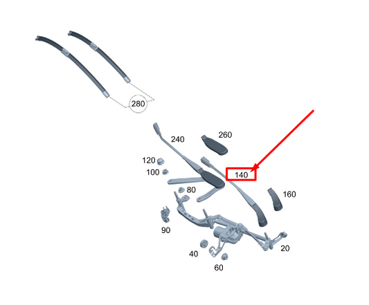 new mercedes-benz eqs v297 front left wiper blade arm lhd a2978204500 original