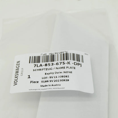NEW VOLKSWAGEN TRANSPORTER T6 FURGON RIGHT WING BADGE 7LA853675KDPJ ORIGINAL