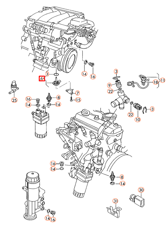 new audi a6 c6 oil sump level sensor 06e907660 2011 2.0 petrol original