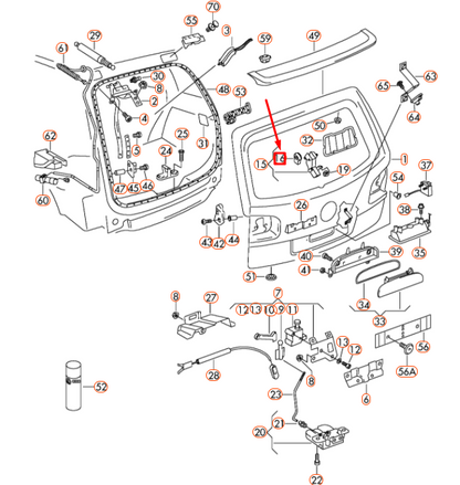 NEW VOLKSWAGEN TOUAREG 7L REAR LID LOCK SERVOMOTOR 3B5827061C ORIGINAL