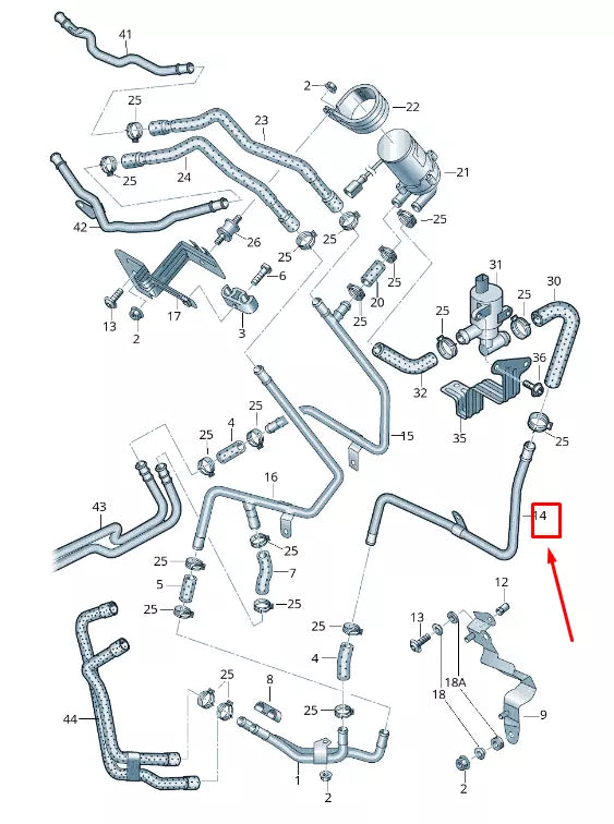 NEW AUDI Q7 4L ENGINE COOLANT FEED PIPE 7L8819925C