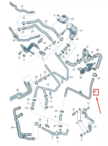NEW AUDI Q7 4L ENGINE COOLANT FEED PIPE 7L8819925C