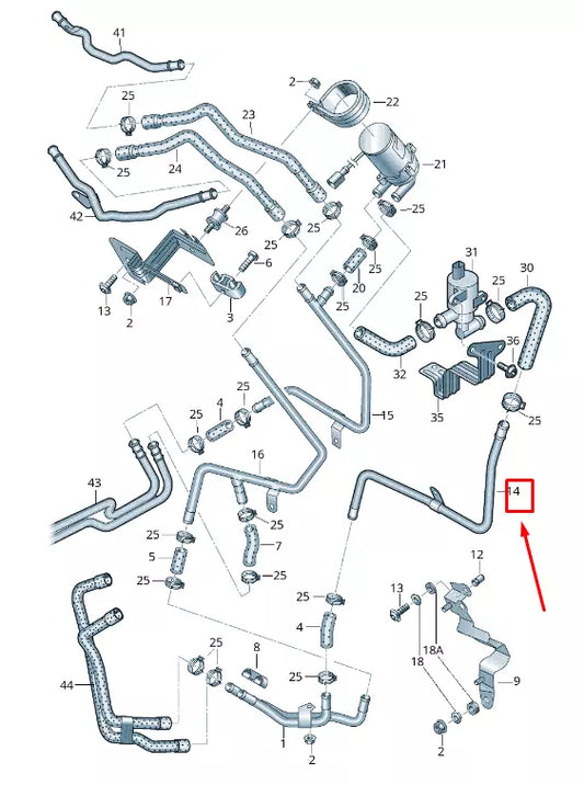 NEW AUDI Q7 4L ENGINE COOLANT FEED PIPE 7L8819925C