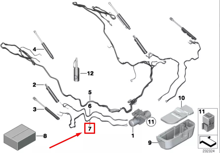 NEW BMW Z4 E89 RIGHT KINEMATICS BOX HYDRAULIC LINE 7223330 54377223330 ORIGINAL