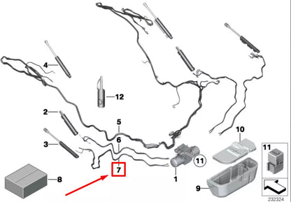 NEW BMW Z4 E89 RIGHT KINEMATICS BOX HYDRAULIC LINE 7223330 54377223330 ORIGINAL