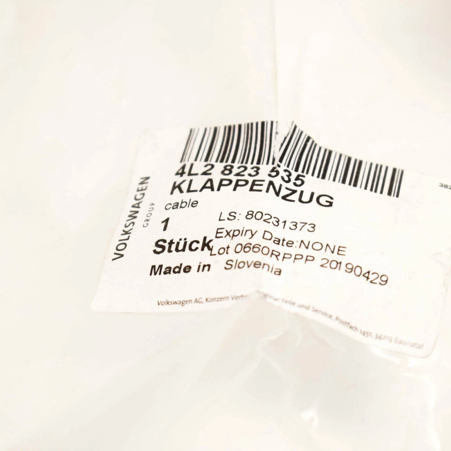 NEW AUDI Q7 4L BONNET HOOD LOCK RELEASE CABLE RHD 4L2823535 2013