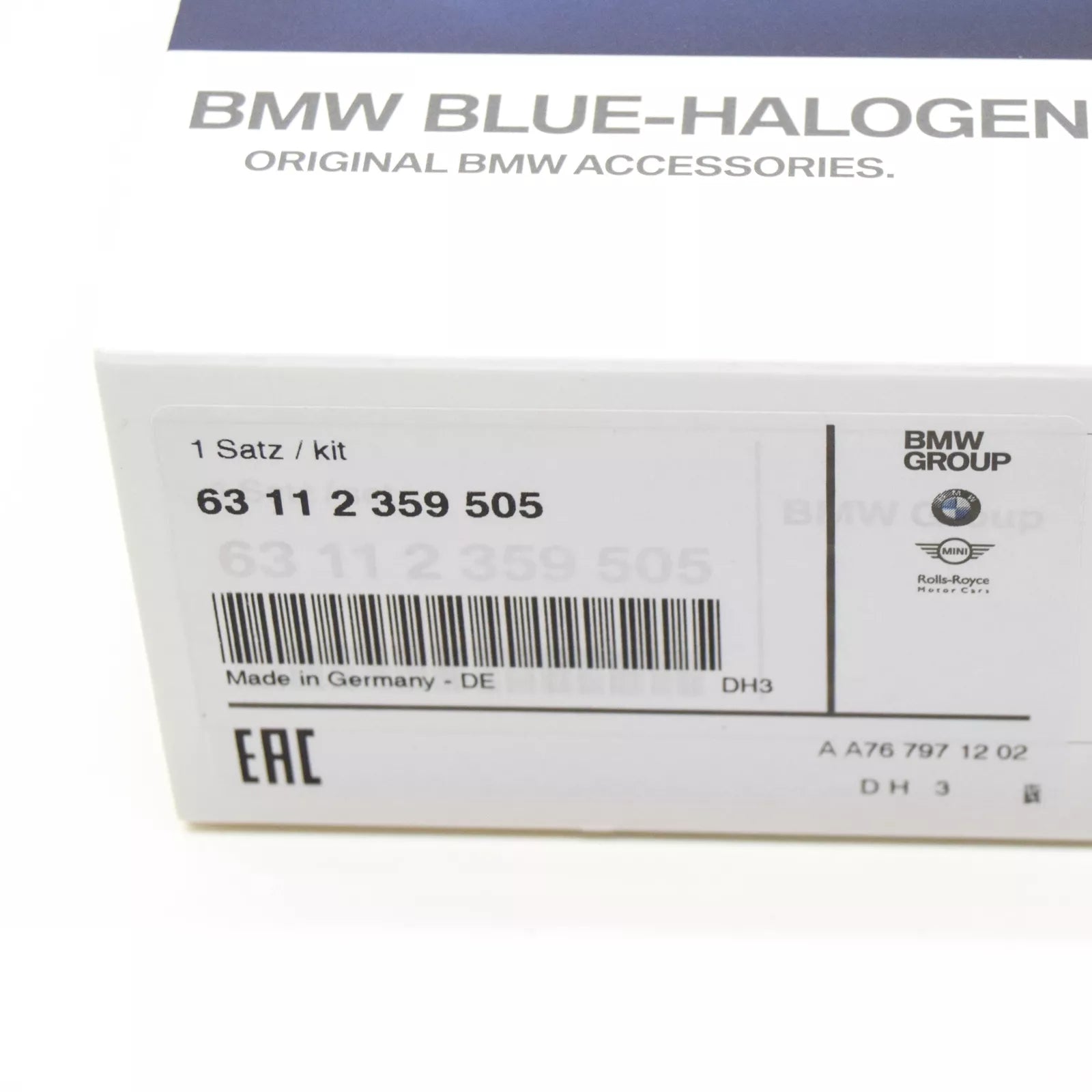 NEW BMW 5 GRAN TURISMO F07 HALOGEN HEADLIGHT LIGHT BULB 63112359505 ORIGINAL