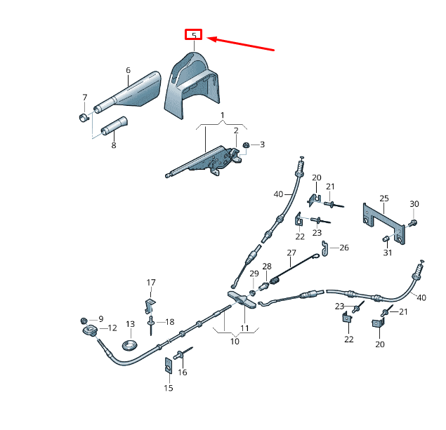 NEW VW TRANSPORTER VI T6 HANDBRAKE HANDLE CONSOLE TRIM RHD 7H2711464A92W