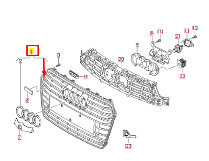 new audi a6 s6 c7 front bumper radiator grille 4g0853651aet94 original