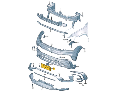 NEW VW TIGUAN AD FRONT BUMPER LICENSE PLATE BRACKET 5NA807287Q9B9 ORIGINAL