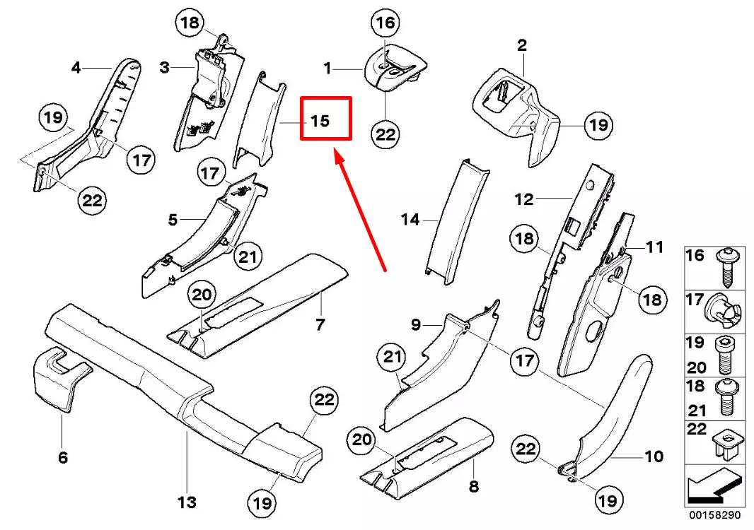 NEW BMW X5 E70 INTERIOR SEAT COVER 52209120233 9120233 ORIGINAL