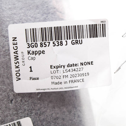 NEW VW PASSAT B8 3G FRONT RIGHT DOOR MIRROR FRAME COVER 3G0857538JGRU ORIGINAL