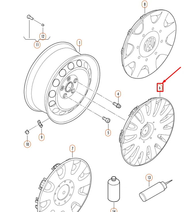 NEW VOLKSWAGEN GOLF MK5 WHEEL COVER TRIM 16" 1K0601147GQLV ORIGINAL