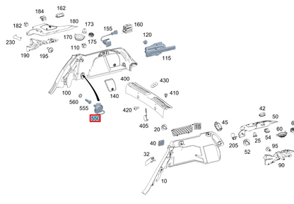 NEW MB GLE W167 LUGGAGE COMPARTMENT COVERING BRACKET A09986010009051 ORIGINAL