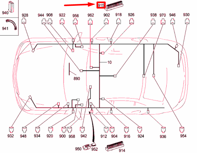 NEW MB C W204 INTERIOR CAN POTENTIAL DISTRIBUTOR BLOCK A0045467540 ORIGINAL