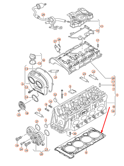NEW AUDI A3 8V CYLINDER HEAD GASKET 06K103383K ORIGINAL
